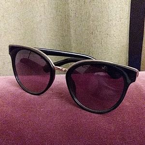 Black n Gold Cat Eye Gradient Lens Sunglasses
